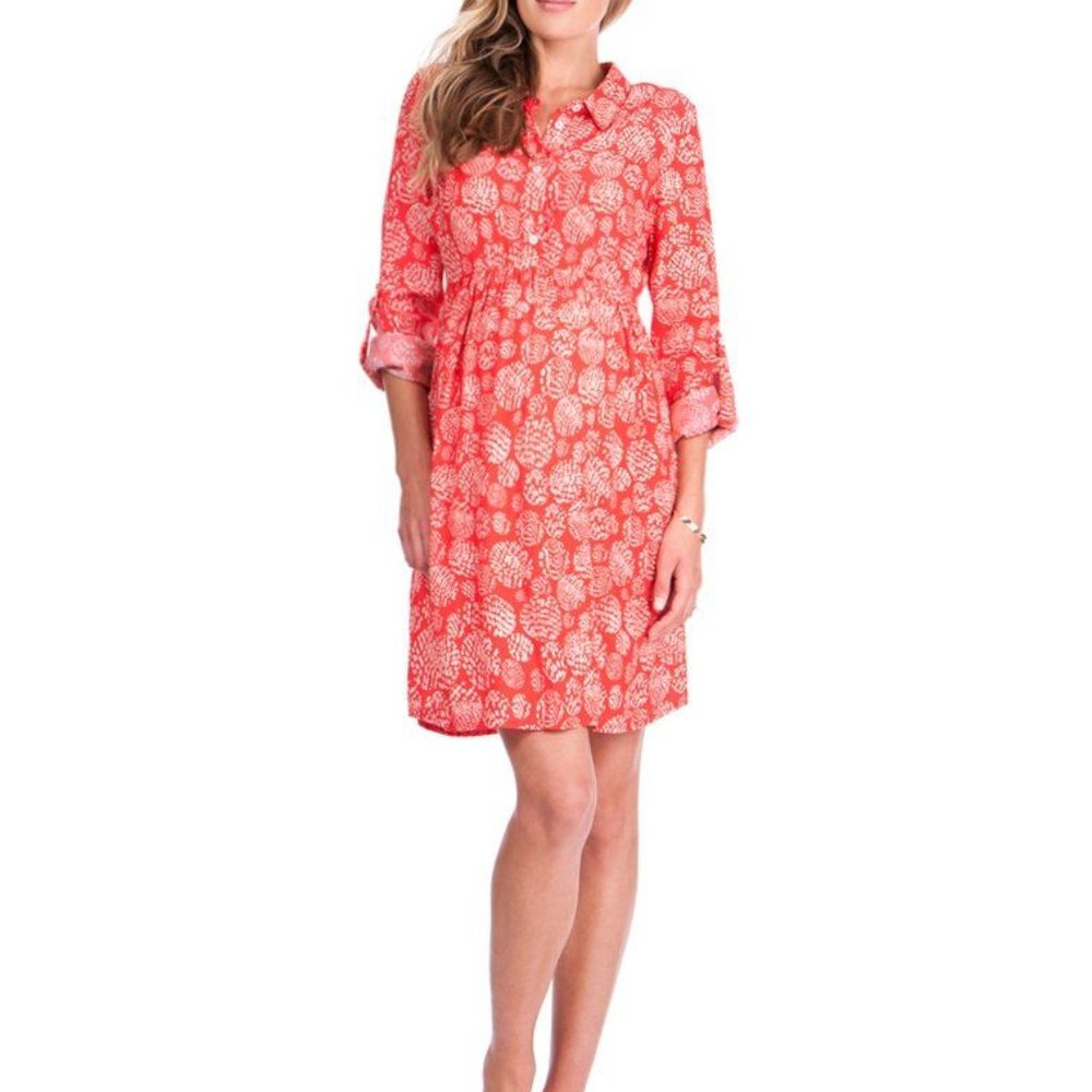 Seraphine Maternity Red Woven Dress - NWT